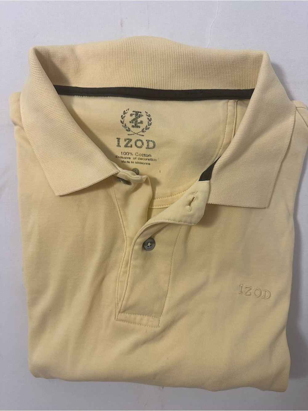 IZOD Men's Polo Shirt - Light Yellow XL